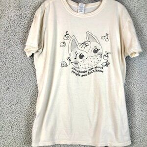 You Should Care About People You Don't Know Cat T shirt Humor Cat Graphic SIze L